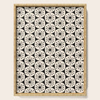 Mid Century Modern Atomic Dots Fun Retro Black and Cream Pattern Serving Tray Gallery Image 1