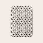 Mid Century Modern Atomic Dots Fun Retro Black and Cream Pattern Bath Mat Gallery Image 1
