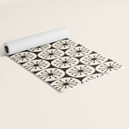 Mid Century Modern Atomic Dots Fun Retro Black and Cream Pattern Yoga Mat Gallery Image 2