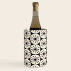 Mid Century Modern Atomic Dots Fun Retro Black and Cream Pattern Wine Chiller Gallery Image 1