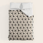 Mid Century Modern Atomic Dots Fun Retro Black and Cream Pattern Duvet Cover Gallery Image 6
