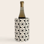 Mid Century Modern Atomic Dots Fun Retro Black and Cream Pattern Wine Chiller Gallery Image 2