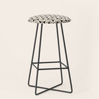 Mid Century Modern Atomic Dots Fun Retro Black and Cream Pattern Stool Gallery Image 1