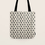 Mid Century Modern Atomic Dots Fun Retro Black and Cream Pattern Tote Bag Gallery Image 1