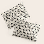 Mid Century Modern Atomic Dots Fun Retro Black and Cream Pattern Pillow Sham Gallery Image 3
