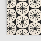 Mid Century Modern Atomic Dots Fun Retro Black and Cream Pattern Poster Gallery Image 3