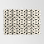 Mid Century Modern Atomic Dots Fun Retro Black and Cream Pattern Rug Gallery Image 2