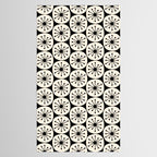 Mid Century Modern Atomic Dots Fun Retro Black and Cream Pattern Tablecloth Gallery Image 2
