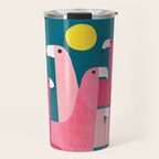 Pink flamingoes Travel Mug Gallery Image 1