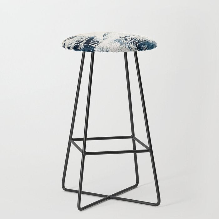 Sunset [1]: a bright, colorful abstract piece in blue, gold, and white by Alyssa Hamilton Art Stool Gallery Image 1