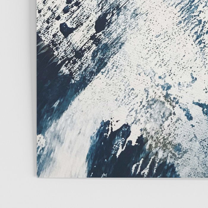 Sunset [1]: a bright, colorful abstract piece in blue, gold, and white by Alyssa Hamilton Art Poster Gallery Image 3