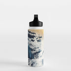 Sunset [1]: a bright, colorful abstract piece in blue, gold, and white by Alyssa Hamilton Art Water Bottle Gallery Image 3