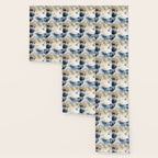 Sunset [1]: a bright, colorful abstract piece in blue, gold, and white by Alyssa Hamilton Art Wallpaper Gallery Image 3