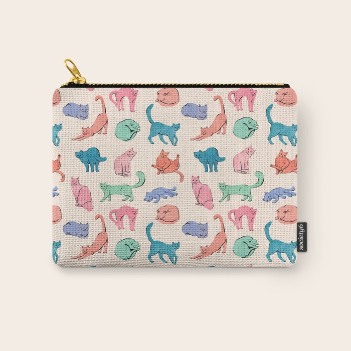 Pastel Cats Carry All Pouch Gallery Image 1