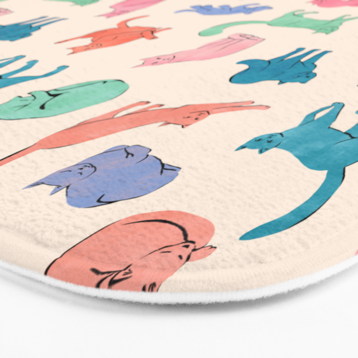 Pastel Cats Bath Mat Gallery Image 3