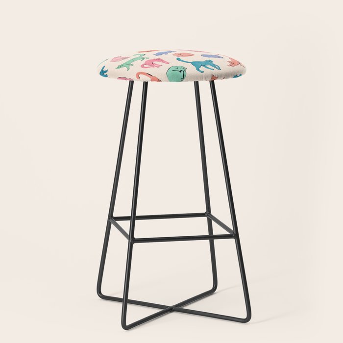 Pastel Cats Stool Gallery Image 1