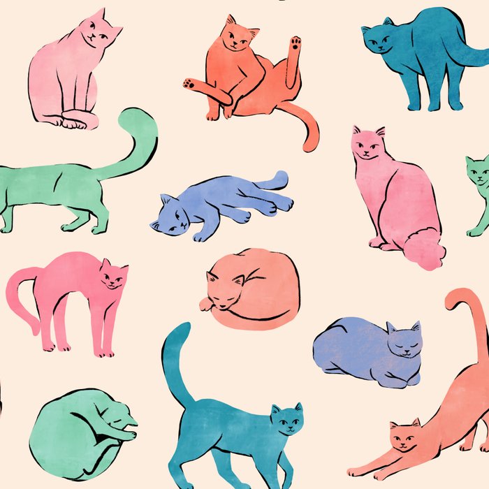 Pastel Cats Coffee Mug Gallery Image 2