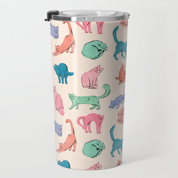 Pastel Cats Travel Mug Gallery Image 3