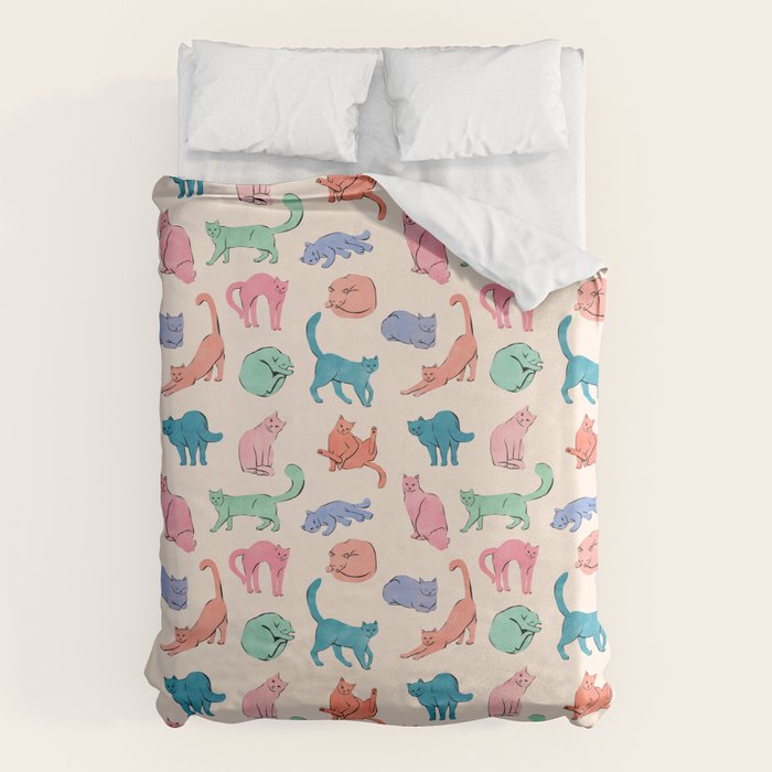 Pastel Cats Duvet Cover Gallery Image 6