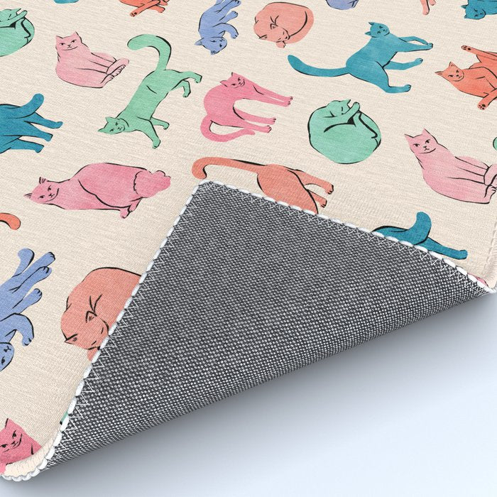 Pastel Cats Rug Gallery Image 4