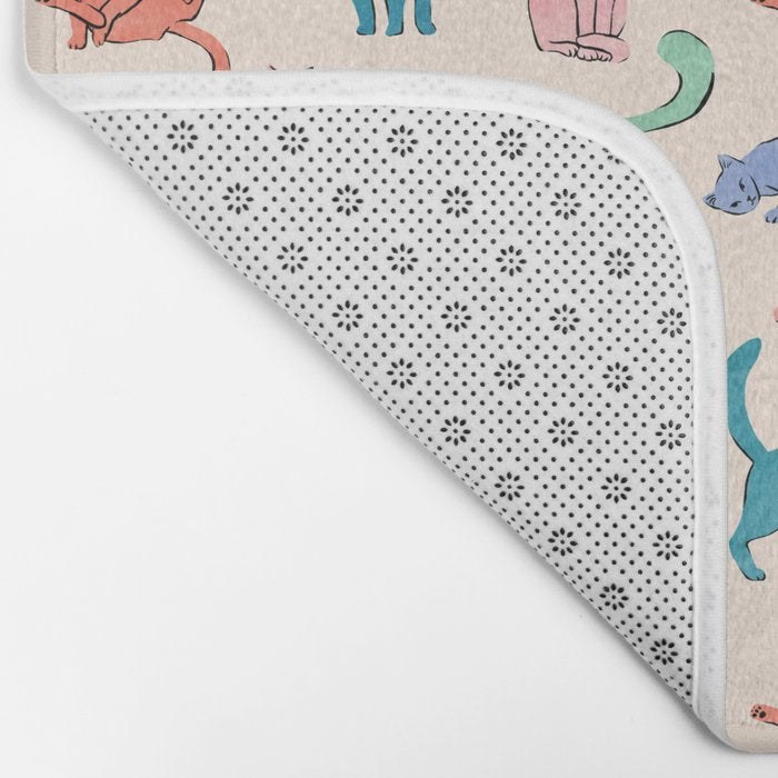 Pastel Cats Bath Mat Gallery Image 2