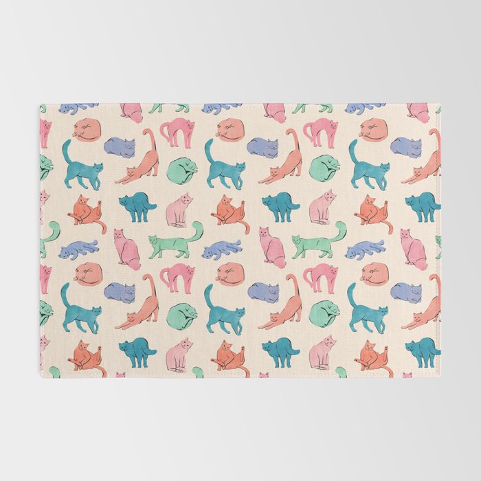 Pastel Cats Rug Gallery Image 2