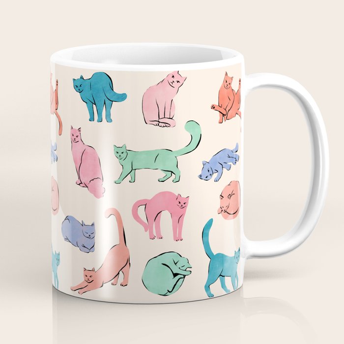 Pastel Cats Coffee Mug Gallery Image 1