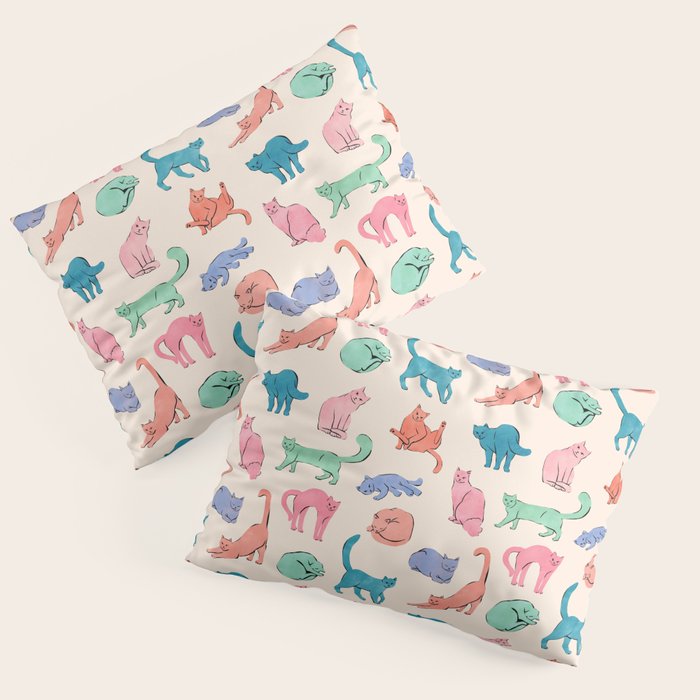 Pastel Cats Pillow Sham Gallery Image 3