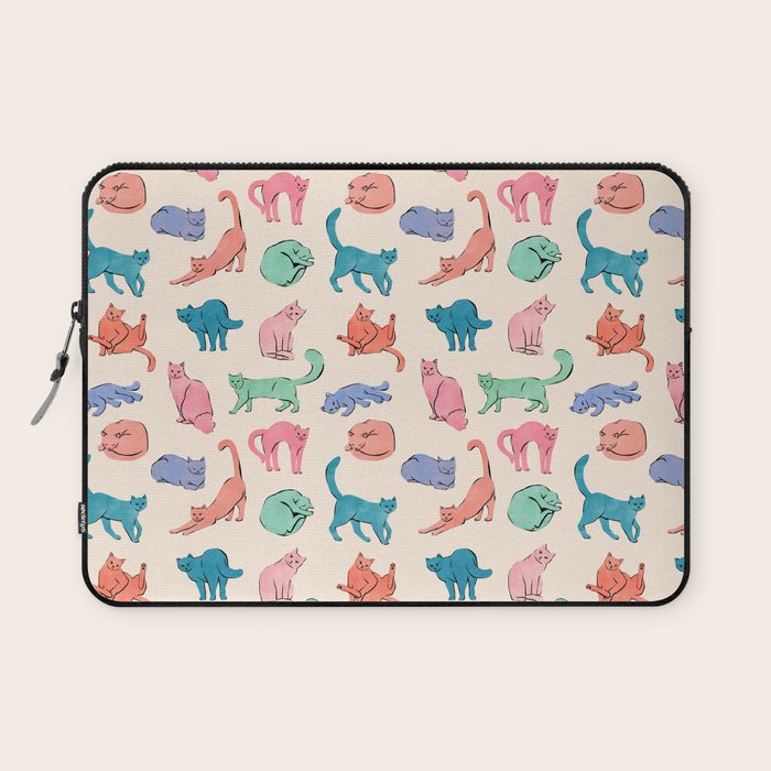 Pastel Cats Laptop Sleeve Gallery Image 1