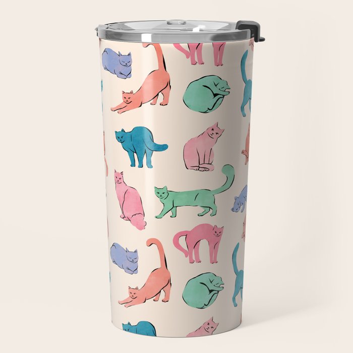 Pastel Cats Travel Mug Gallery Image 2