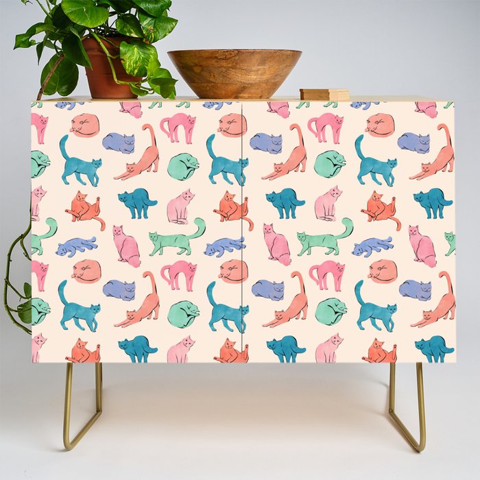 Pastel Cats Credenza Gallery Image 1