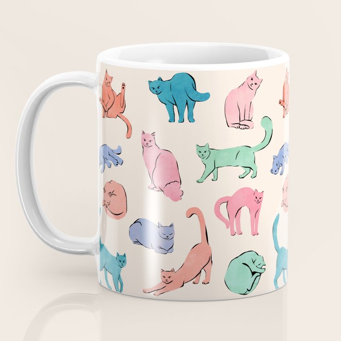 Pastel Cats Coffee Mug Gallery Image 3