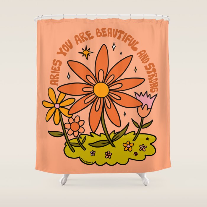 Aries Flower Shower Curtain Gallery Image 1