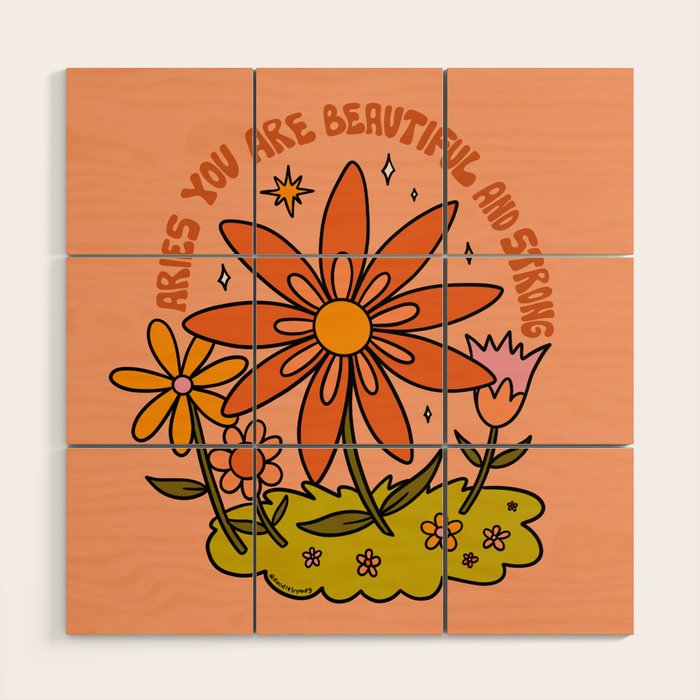 Aries Flower Wood Wall Art Gallery Image 1