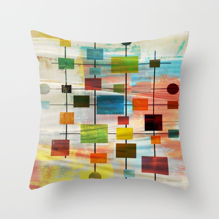 Mid-Century Modern Art 1.3 -  Graffiti Style Throw Pillow Gallery Image 6