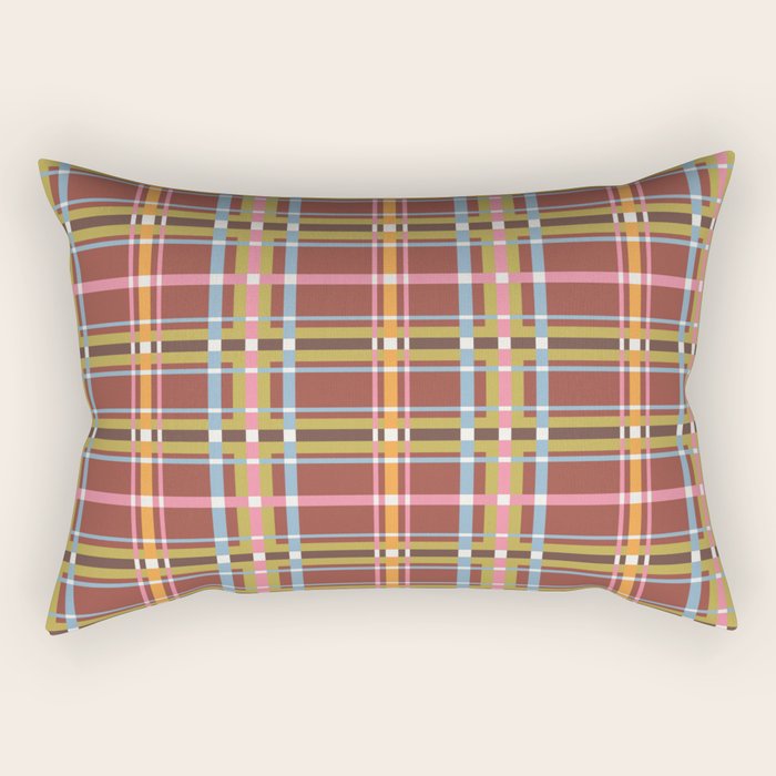 Autumn Tartan Charm Rectangular Pillow Gallery Image 1