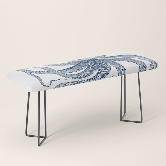 Blue nautical vintage octopus illustration Bench Gallery Image 1