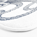 Blue nautical vintage octopus illustration Bath Mat Gallery Image 3