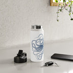 Blue nautical vintage octopus illustration Water Bottle Gallery Image 4