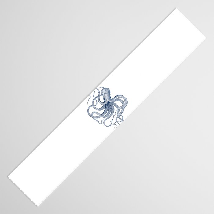 Blue nautical vintage octopus illustration Table Runner Gallery Image 3