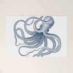 Blue nautical vintage octopus illustration Welcome Mat Gallery Image 1