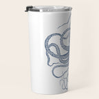 Blue nautical vintage octopus illustration Travel Mug Gallery Image 3