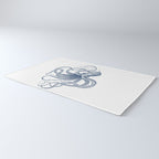 Blue nautical vintage octopus illustration Rug Gallery Image 3