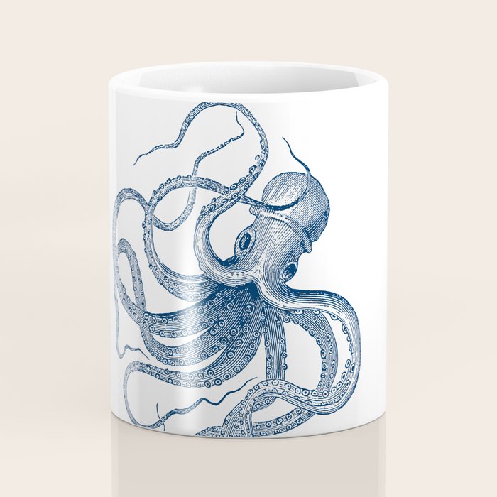 Blue nautical vintage octopus illustration Coffee Mug Gallery Image 4