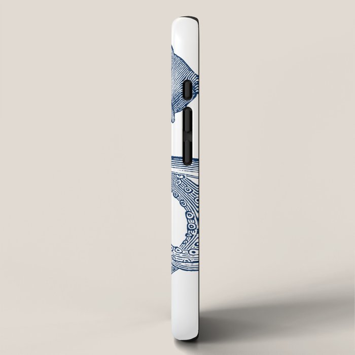 Blue nautical vintage octopus illustration iPhone Case Gallery Image 2