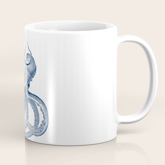 Blue nautical vintage octopus illustration Coffee Mug Gallery Image 1