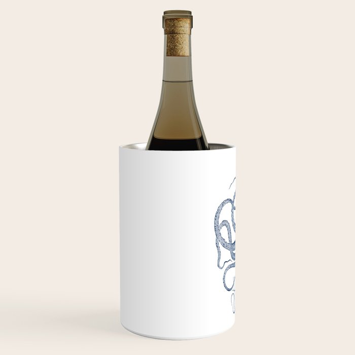 Blue nautical vintage octopus illustration Wine Chiller Gallery Image 2