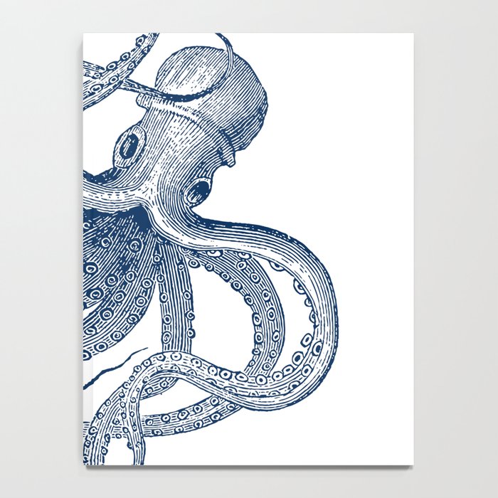 Blue nautical vintage octopus illustration Notebook Gallery Image 4
