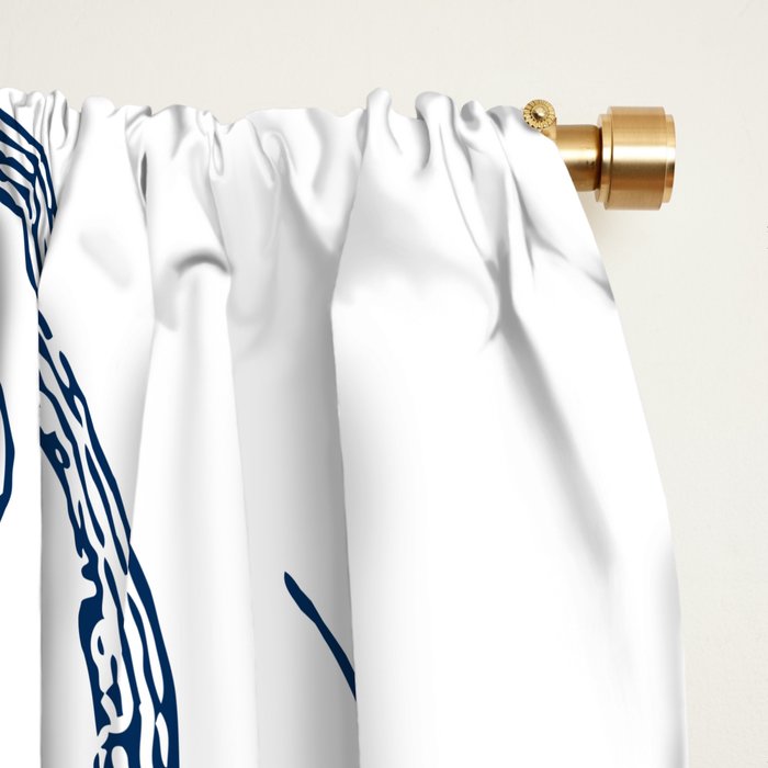 Blue nautical vintage octopus illustration Window Curtain Gallery Image 2