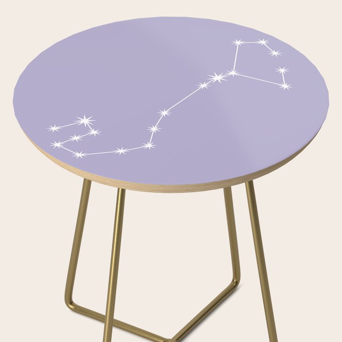 Scorpio Zodiac Star Constellation Line Art Pastel Lavender Side Table Gallery Image 2